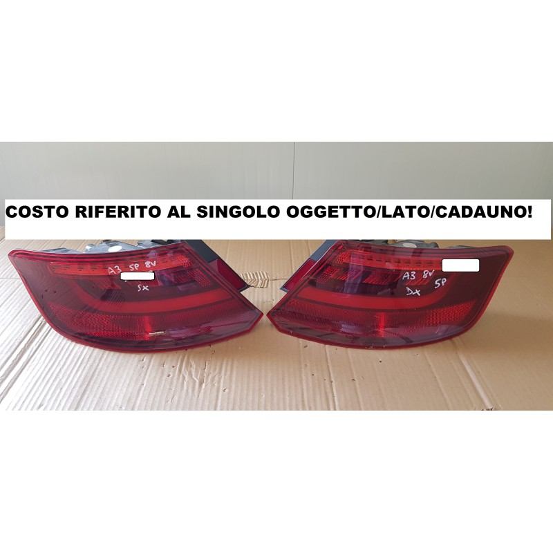 AUDI A3 8V STOP FARO FARI FANALI LUCE POSTERIORE DX SX LED 5 PORTE